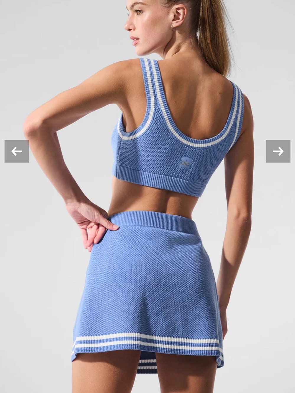 Alo Tennis Club Knit Skirt and Bra Set - Picture 8 of 11